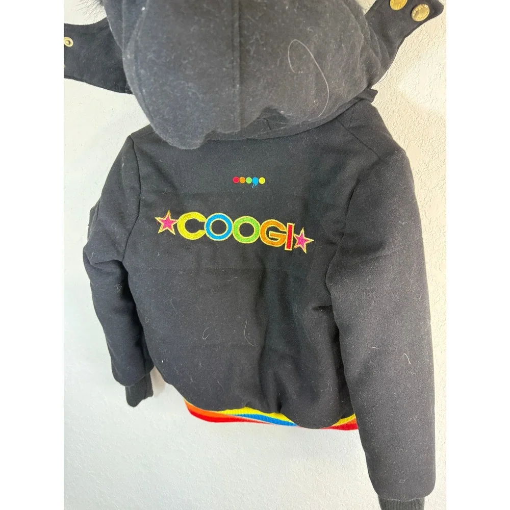 Kids COOGI Black Rainbow Trim Hooded Toggle Jacket Size M 8‎ 10